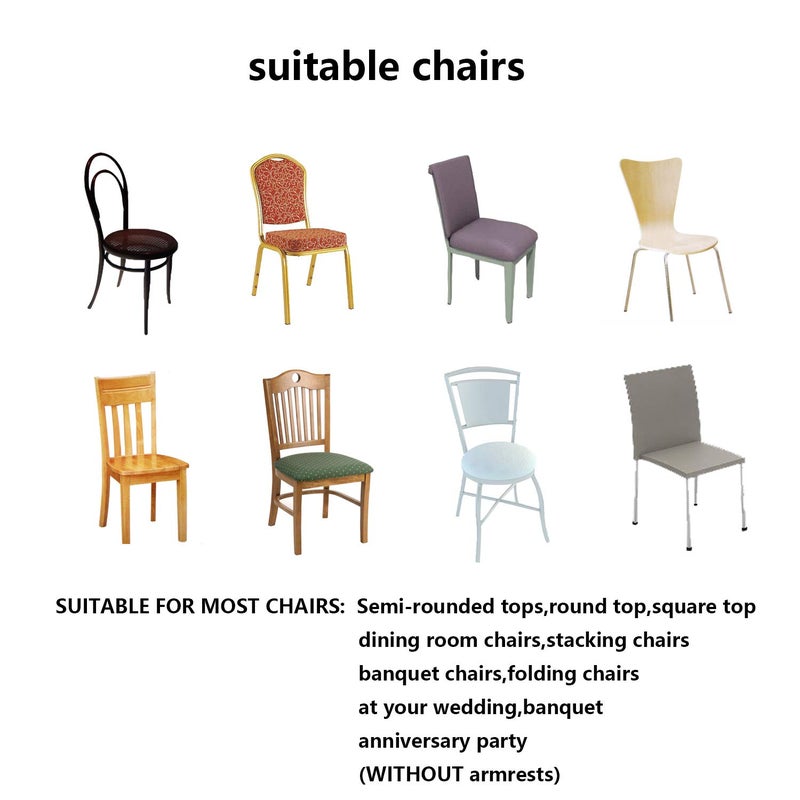 LZY 10pcs Spandex Chair Cover Stretch Slipcovers for Wedding Party, Dining Banquet Chair Decoration Covers (White, 10) - Image 5